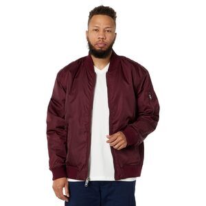 Label Men Go To Bomber Jacket Burgundy LG